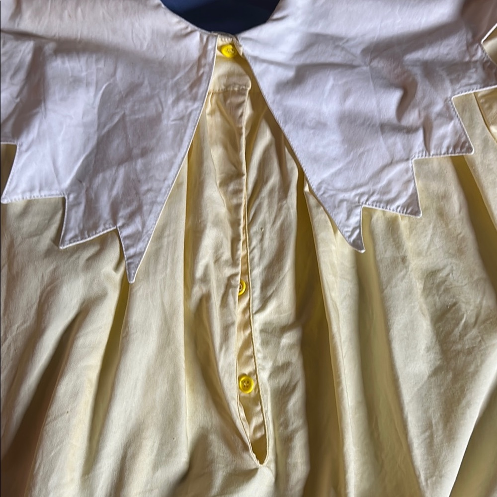 Vintage Yellow Dress with White Collar - Picture 5 of 5